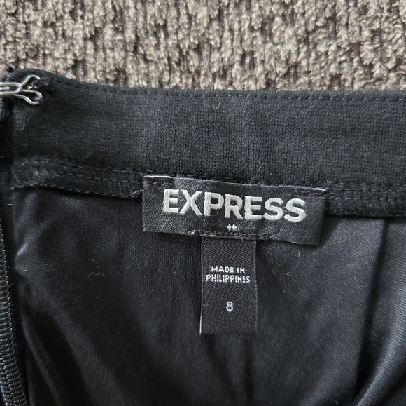 Bebe Skirt Women Sz 8 Black Sparkly Sequins Cocktail Midi Slit Back Summer - Picture 8 of 13